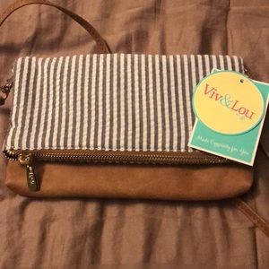 Seersucker fold over crossbody